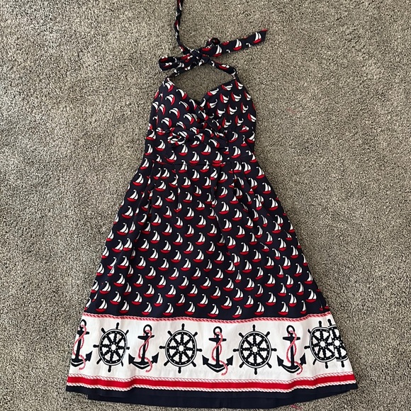 Anthropologie Sailboat Halter Dress - Picture 1 of 7